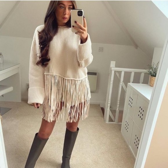 Zara Sweaters - NWT ZARA Fringed NEW Oversized SPRING Sweater!!!!!